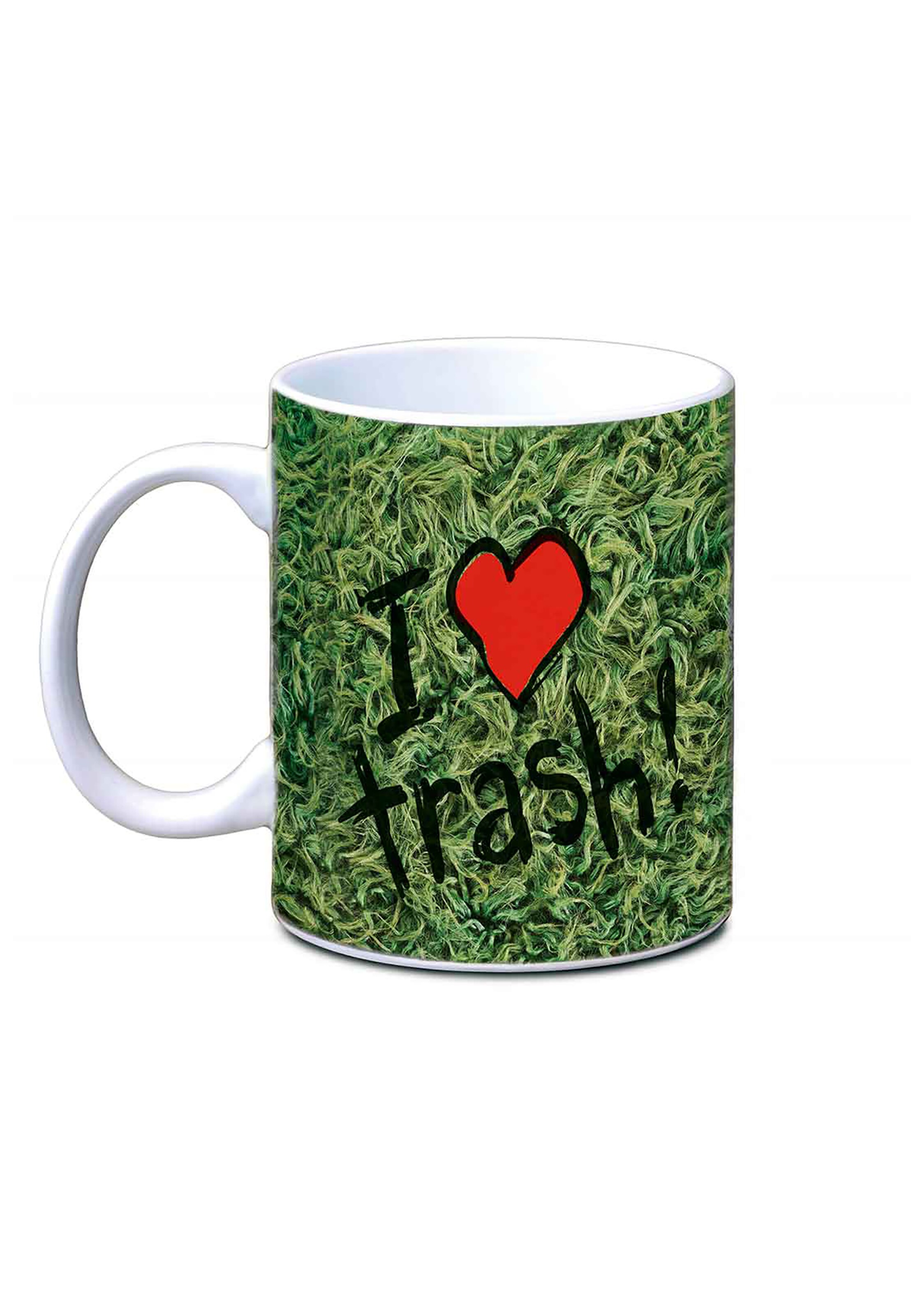LOGOSHIRT Cup 'Sesamstrasse - Oscar - I love trash' in Green