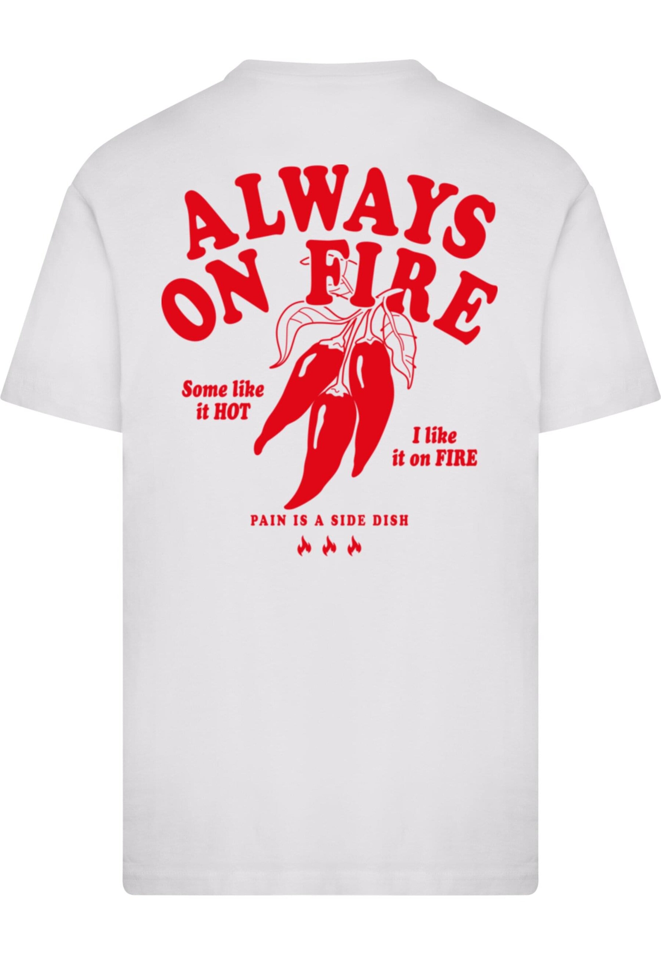 T-Shirt 'Always On Fire' Mister Tee en blanc