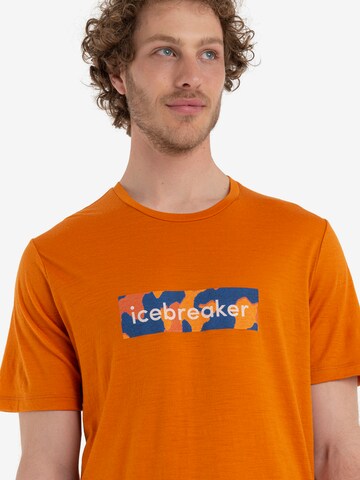 ICEBREAKER - Camisa funcionais 'Natural' em laranja