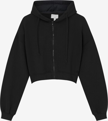 Pull&Bear Sweat jacket in Black: front