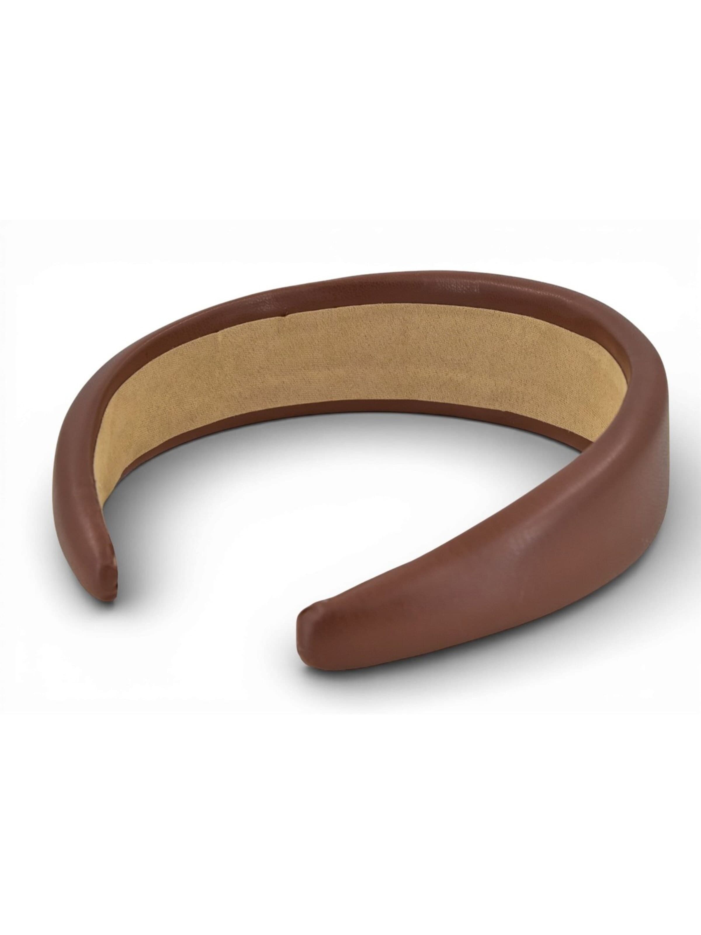 styleBREAKER Hair jewelry 'Haarreif Kunstleder Optik Breit' in Brown