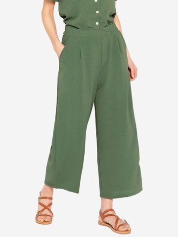LolaLiza Loose fit Pleat-front trousers in Green: front