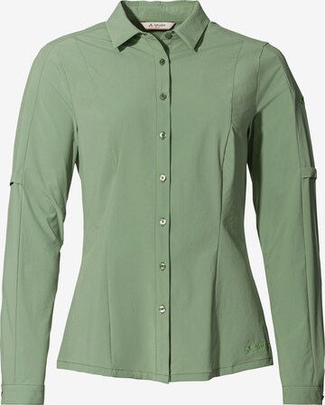 VAUDE Athletic Button Up Shirt 'Farley' in Green: front