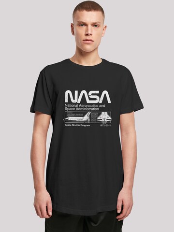 F4NT4STIC Shirt 'NASA Classic Space Shuttle' in Zwart: voorkant