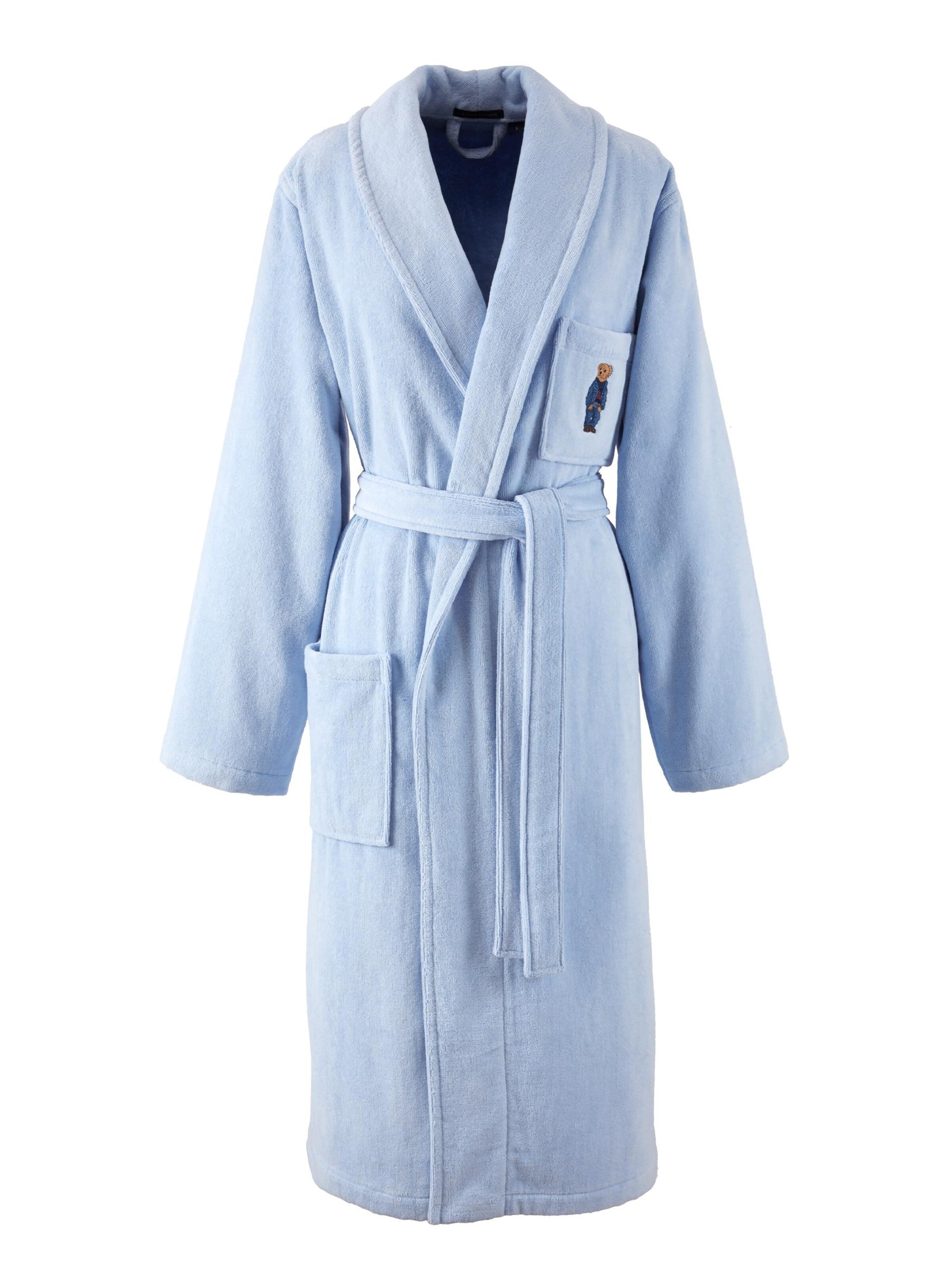 Ralph Lauren Home Long Bathrobe 'DENIMBEAR' in Blue: front