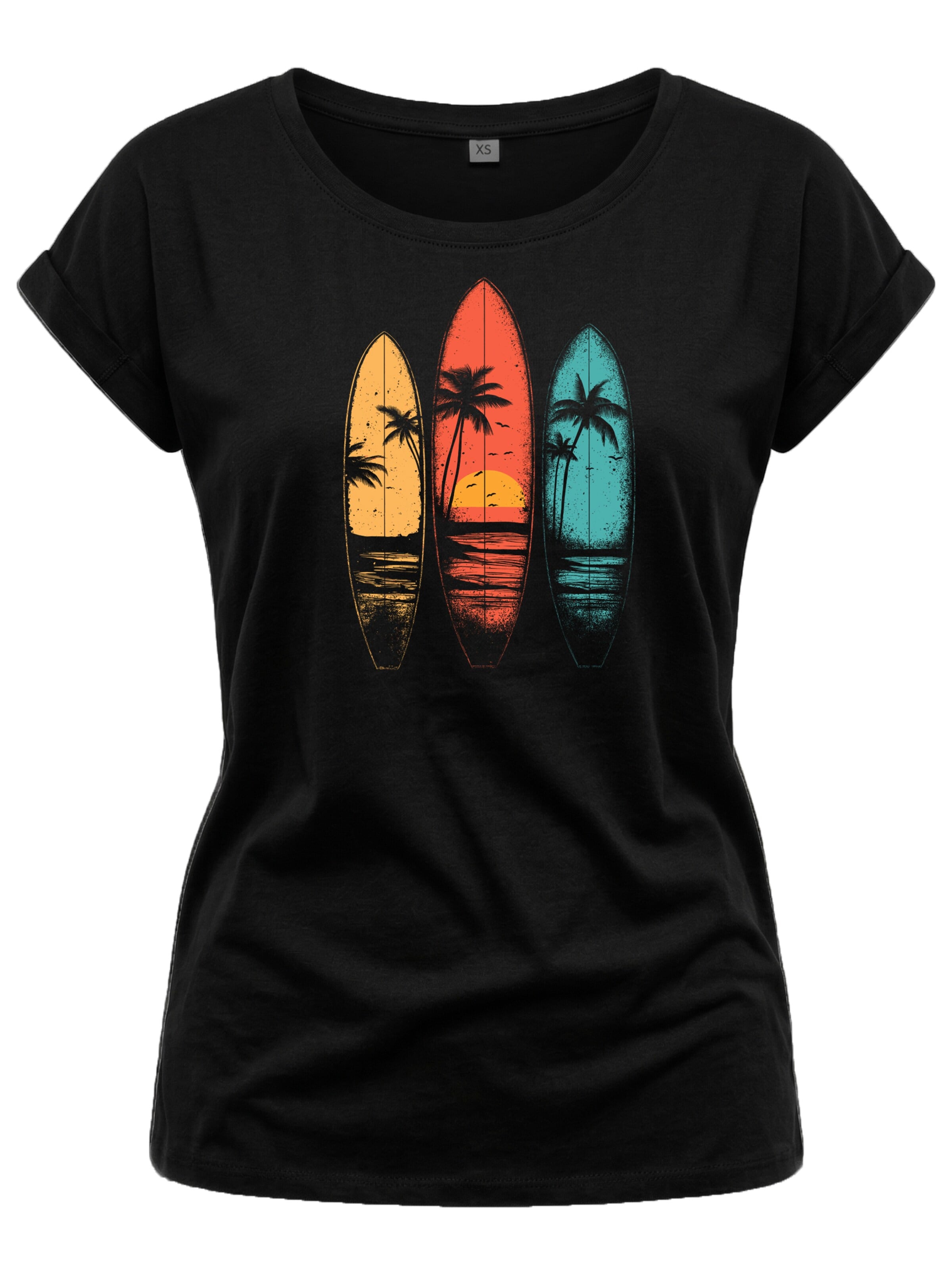 MAKAYA Shirt 'Surfboards' in Black: front