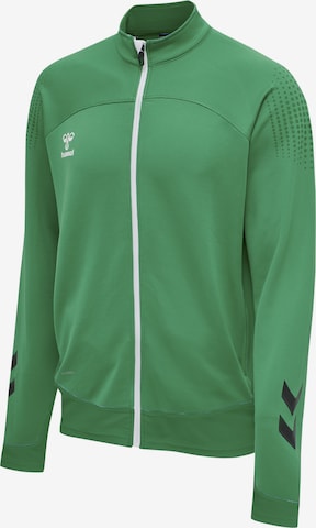 Hummel Athletic Zip-Up Hoodie 'Lead' in Green