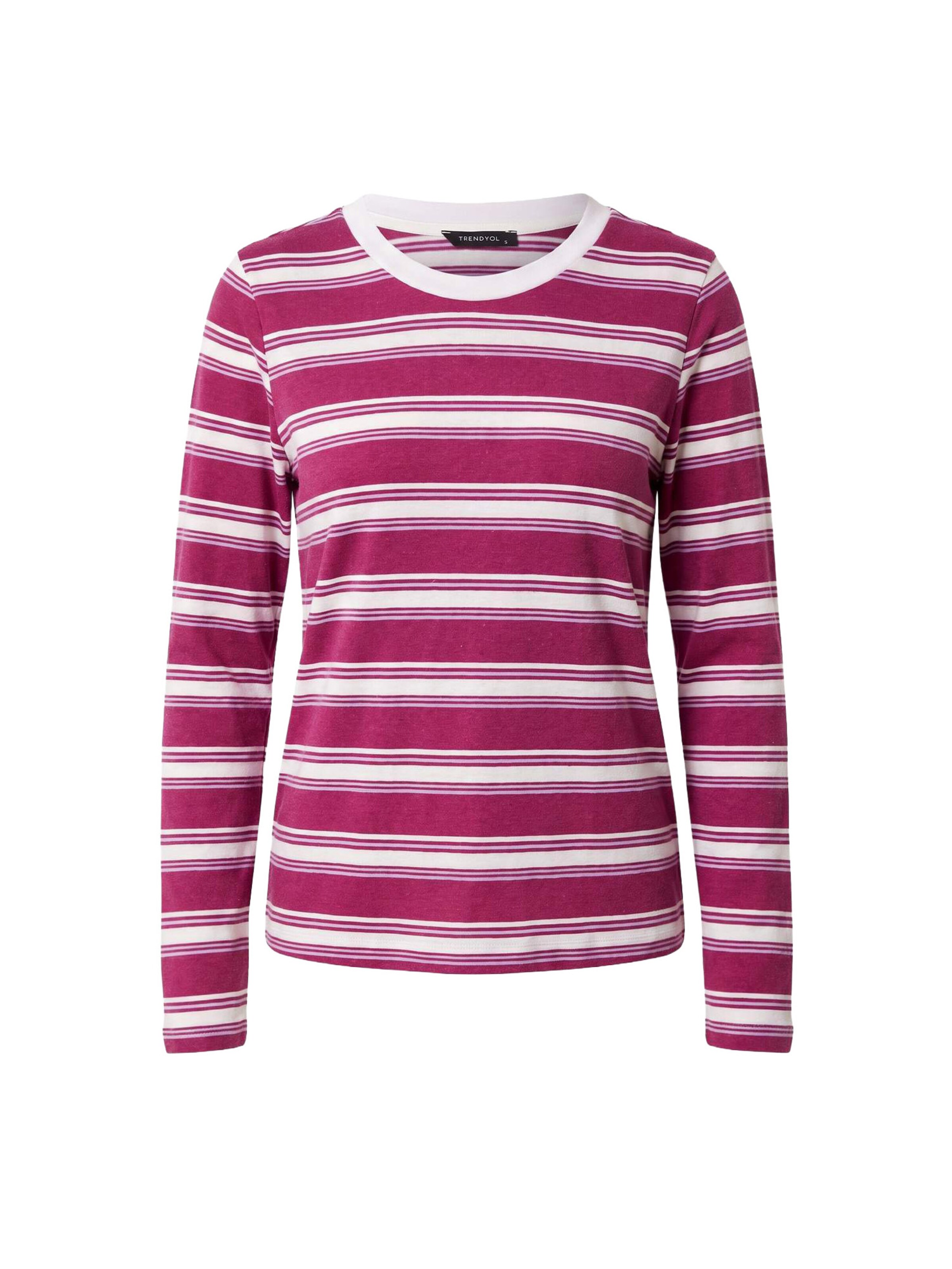 Trendyol Shirt in XS in beere / weiß, Produktansicht