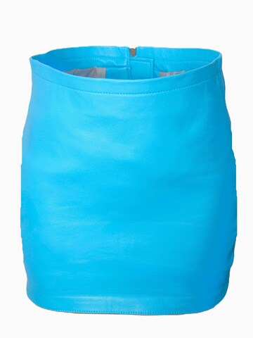Be  Noble Rok 'Lederrock aus ECHT Leder als Minirock in hellblau' in Blauw: voorkant