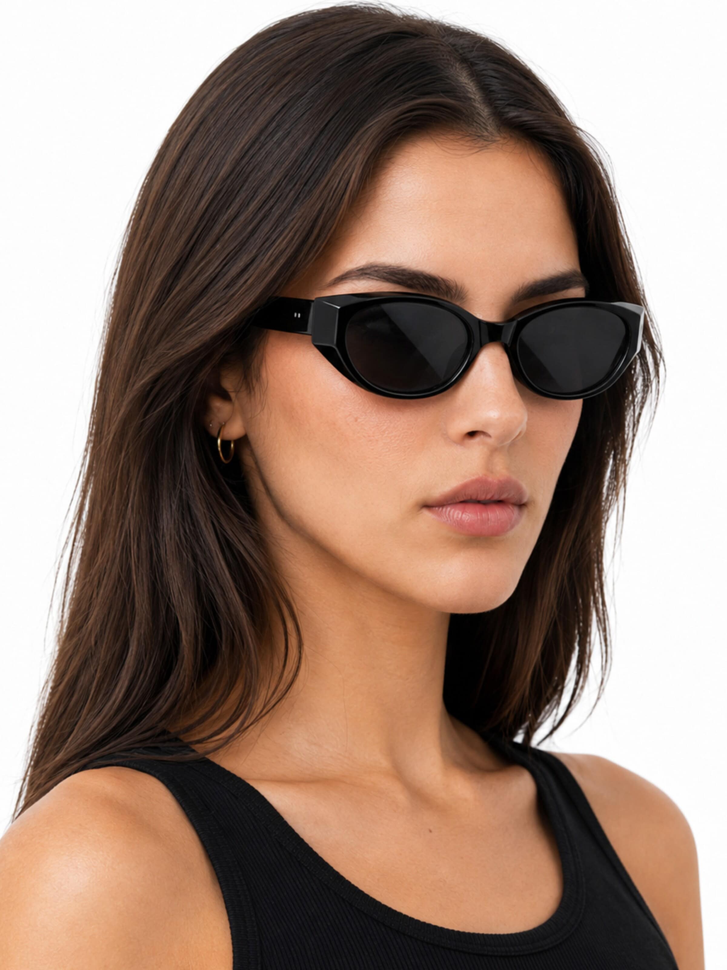 Lunettes de soleil 'Damen Cat-eye Sonnenbrillen Sublepp' VEYREY en noir