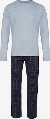 Phil & Co. Berlin Pyjama lang ' Cozy Comfort ' in Blauw: voorkant