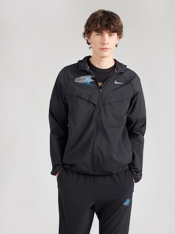 NIKE Trainingsjack 'ENERGY' in Zwart: voorkant