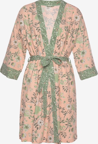 LASCANA Dressing Gown in Green: front