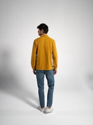 GORG Shirt 'Herren Langarm Poloshirt aus 100% Bio-Baumwolle' in Geel