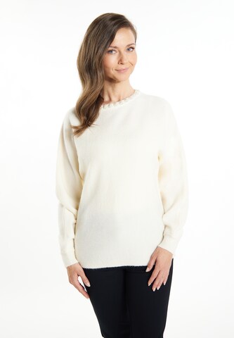 Usha Пуловер 'Sivene' в бяло: отпред