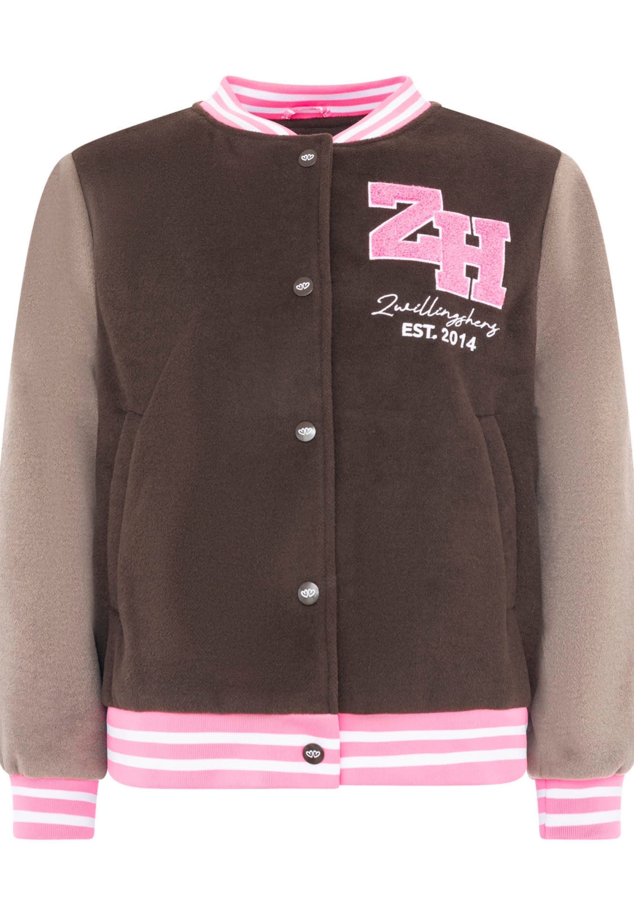 Veste de sport Zwillingsherz en marron : devant