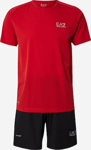 raudona EA7 Emporio Armani Treniruočių kostiumas: priekis