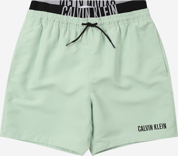 Calvin Klein Swimwear Plavecké šortky 'Intense Power' – zelená: přední strana