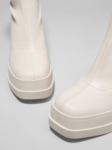 Bershka Ankle boots in Beige