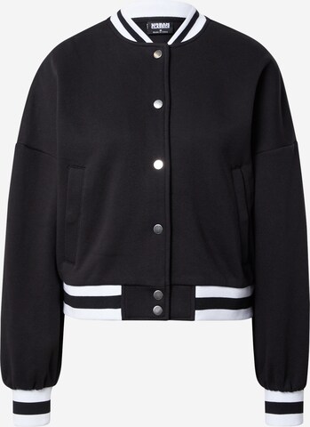 Urban Classics Zip-Up Hoodie in Black: front