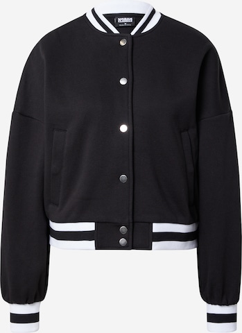 Urban Classics Zip-Up Hoodie in Black: front