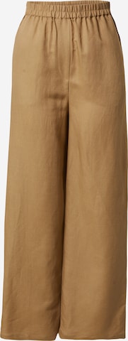 EDITED Wide leg Broek 'Benja' in Beige: voorkant