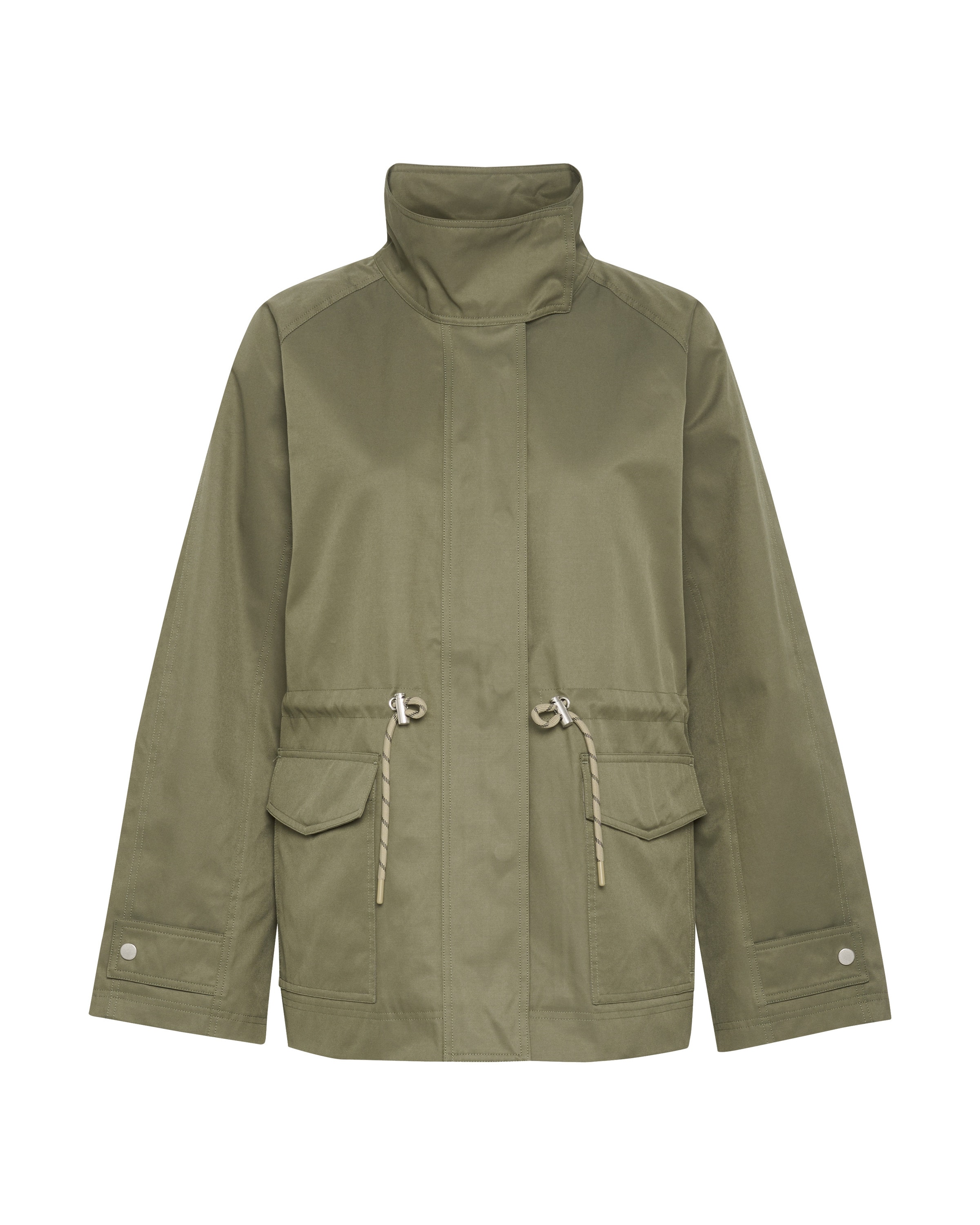 SAINT TROPEZ Übergangsparka 'Idris' in Grün: Vorderseite