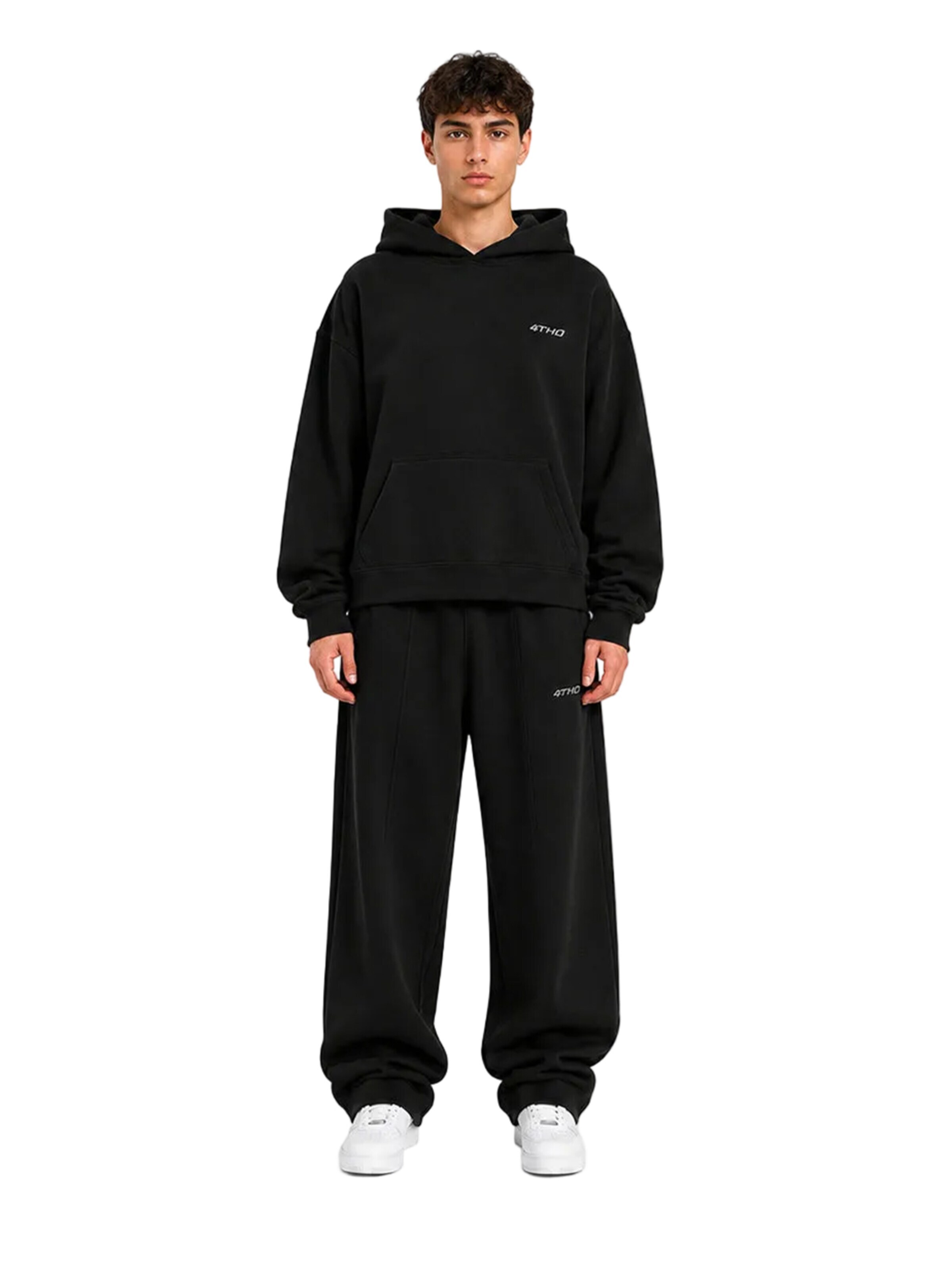 4thD Sweatshirt 'Hoodie - Black' in Zwart