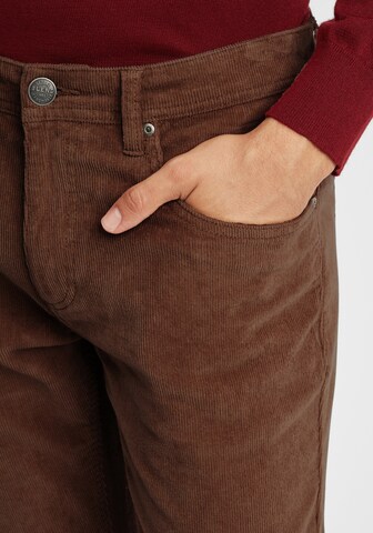 BLEND Slim fit Trousers 'Manito' in Brown