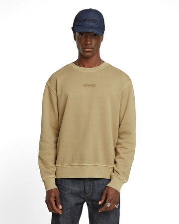 G-STAR Sweatshirt 'Relaxed' in Beige: voorkant