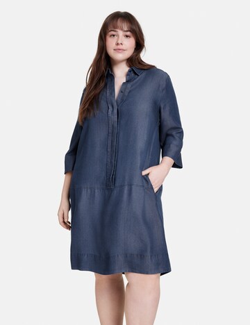 SAMOON Košilové šaty – modrá: přední strana