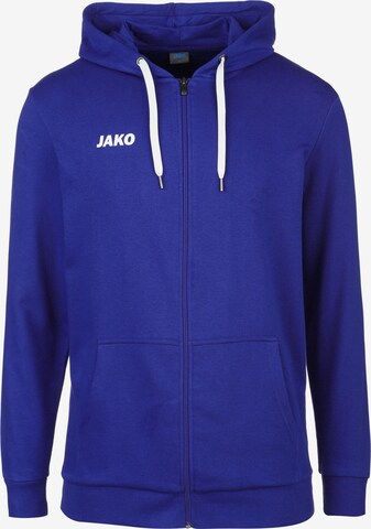 JAKO Athletic Zip-Up Hoodie in Blue: front