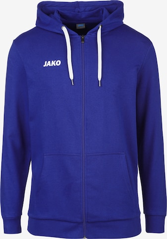 JAKO Athletic Zip-Up Hoodie in Blue: front