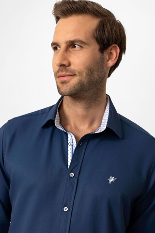 DENIM CULTURE Regular fit Button Up Shirt 'Arne' in Blue