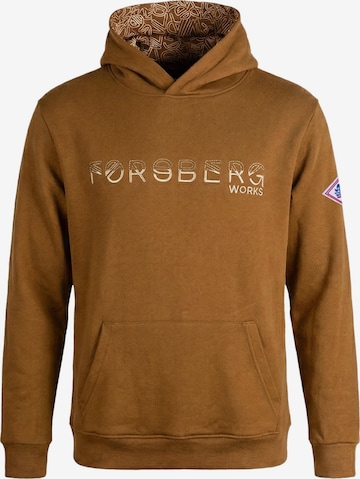 FORSBERG Sweatshirt 'Grunnson Hoodie' in Braun: Vorderseite