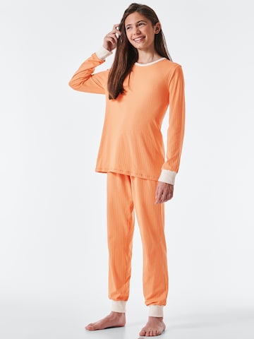 SCHIESSER Pyjama 'Natural Rhythm' in Orange: predná strana
