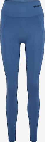 Skinny Pantalon de sport 'Tif' Hummel en bleu : devant