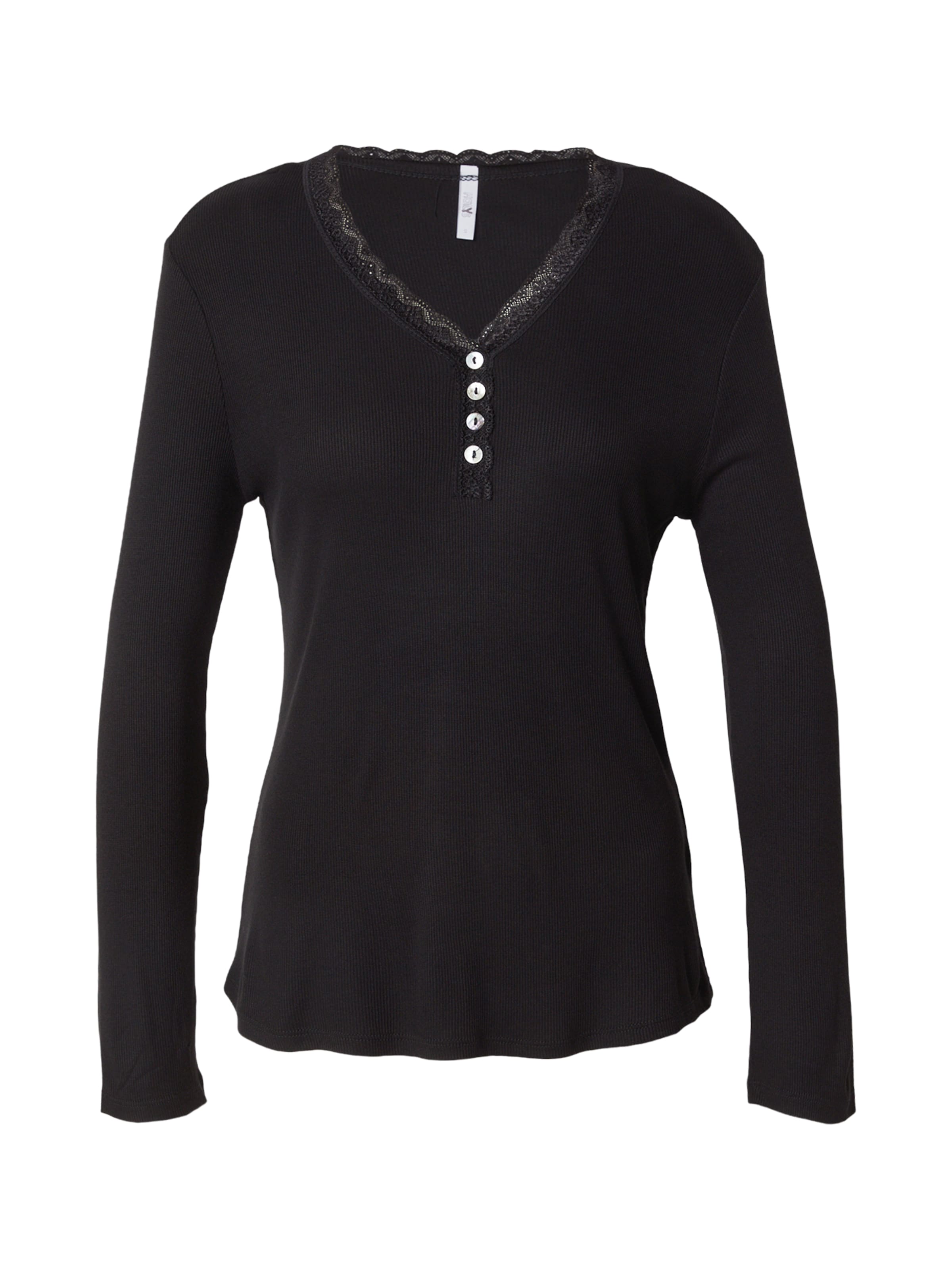 Hailys - Camiseta 'Am44alia' en negro: frente