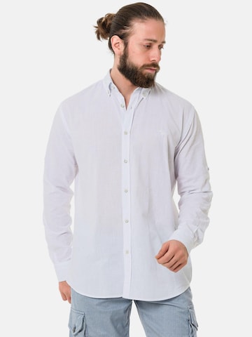 Coupe slim Chemise 'CH199' CIPO & BAXX en blanc