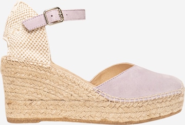 Alhamas - Sandalias 'Alpargata Cuña 8 cm' en lila: frente