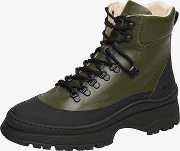 N91 Lace-Up Boots ' Choice FI1 ' in Green: front