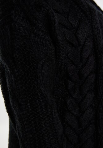 usha WHITE LABEL Knit Cardigan in Black