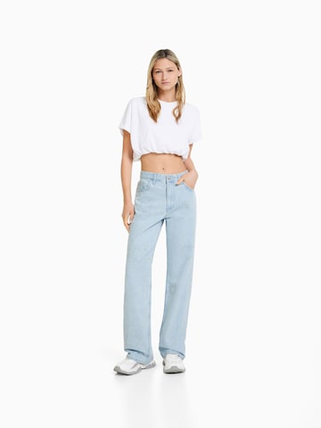 Bershka Wide leg Jeans in Blauw