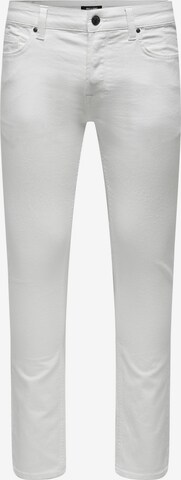 Pantalon 'LOOM' Only & Sons en blanc : devant