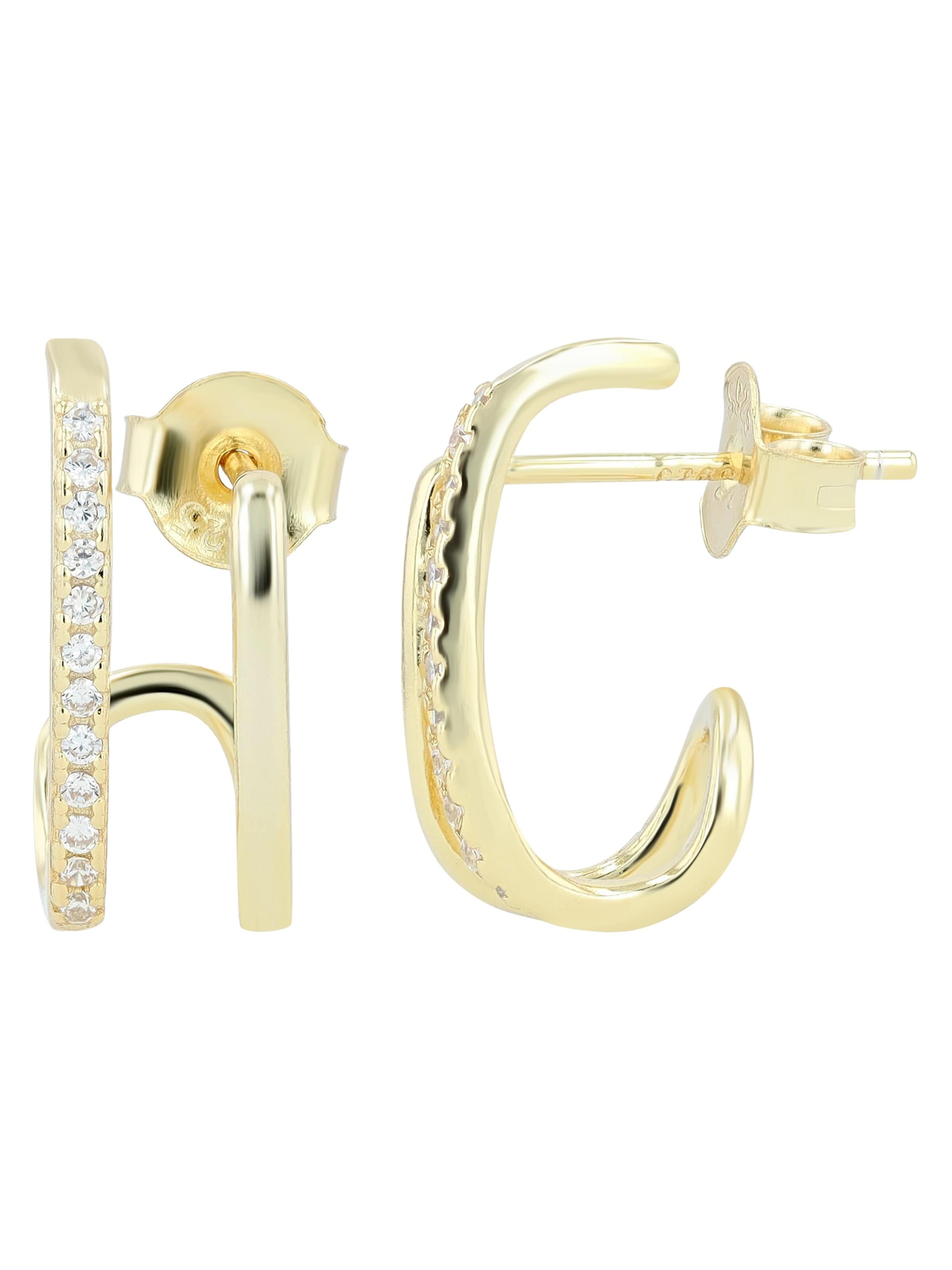 Akzent Earrings '"Luisa" aus 925 Sterlingsilber, rhodiniert, langlebig' in Gold