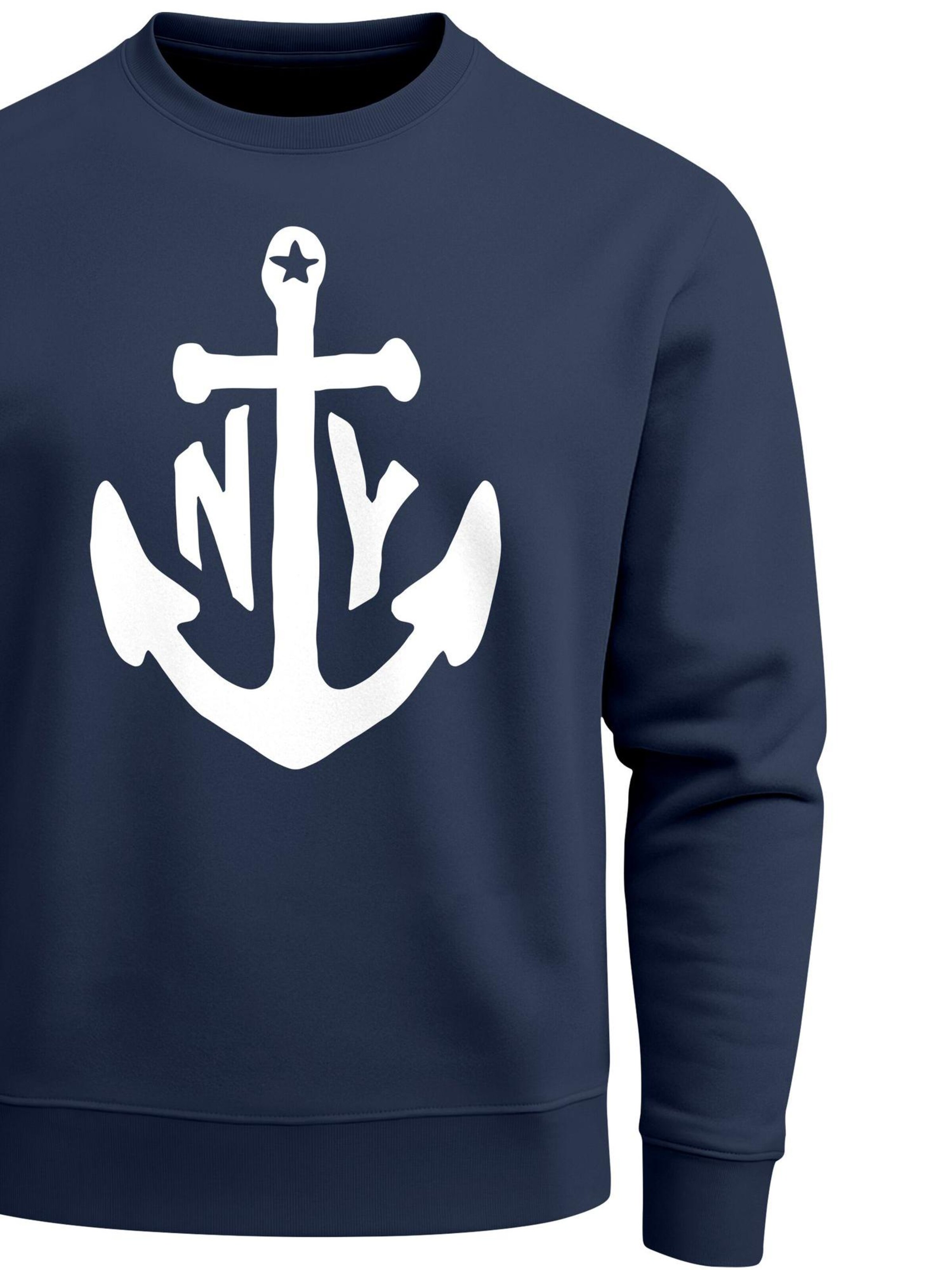Neverless Sweatshirt 'NY Anker'‌‌‌‌ in Blau