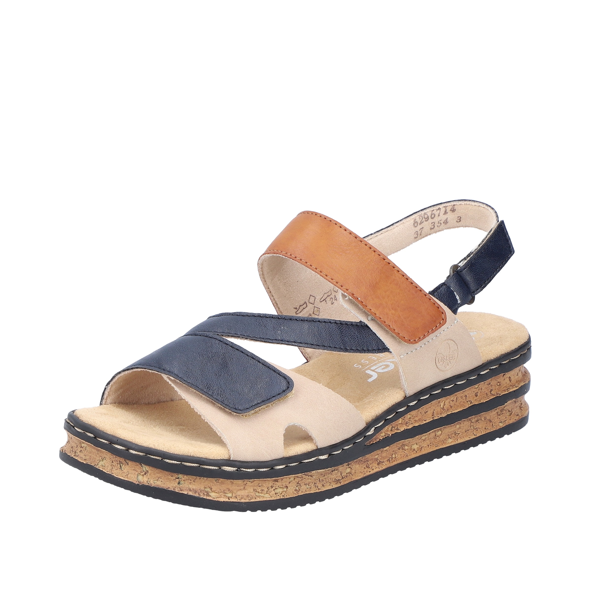 Sandales à lanières ' 62967 ' Rieker en beige : devant