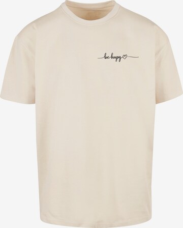 Merchcode Shirt 'Be Happy' in Beige: predná strana