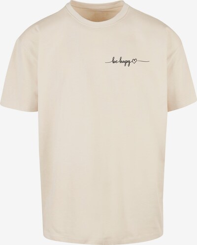 Merchcode Shirt 'Be Happy' in sand / schwarz, Produktansicht