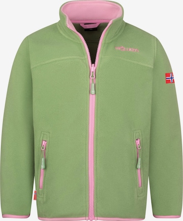TROLLKIDS Athletic Fleece Jacket in Green: front